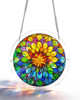 Acrylic Suncatcher Puzzle - Rainbow Mandala Floral