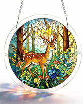 Acrylic Suncatcher Puzzle - Deer Forest