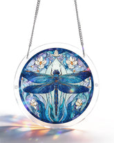Acrylic Suncatcher Puzzle - Blue Dragonfly Magnolia