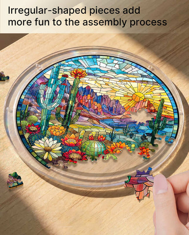 Acrylic Suncatcher Puzzle- Desert Cactus