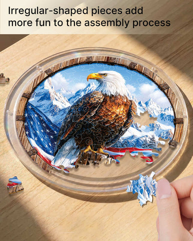 Acrylic Suncatcher Puzzle- American Bald Eagle Flag