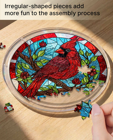 Acrylic Suncatcher Puzzle- Cardinal Bird