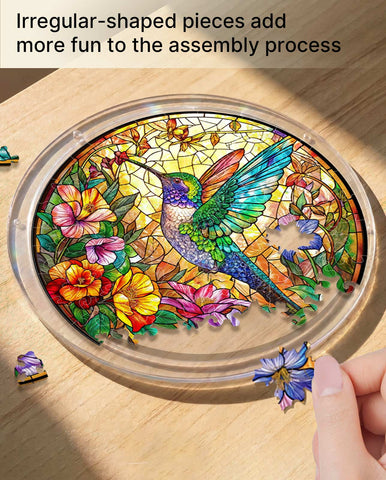 Acrylic Suncatcher Puzzle- Botanical Nectar Oasis