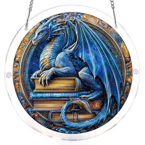 Acrylic Suncatcher Puzzle - Blue Book Dragon