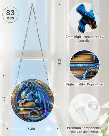 Acrylic Suncatcher Puzzle - Blue Book Dragon