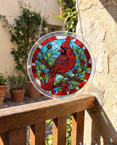 Acrylic Suncatcher Puzzle- Cardinal Bird