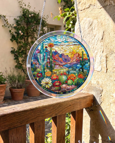 Acrylic Suncatcher Puzzle- Desert Cactus