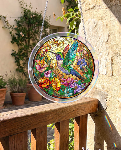 Acrylic Suncatcher Puzzle- Botanical Nectar Oasis