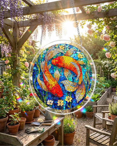 Acrylic Suncatcher Puzzle - Koi Fish