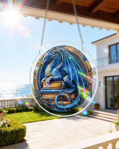 Acrylic Suncatcher Puzzle - Blue Book Dragon