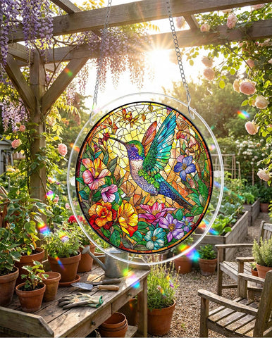 Acrylic Suncatcher Puzzle- Botanical Nectar Oasis