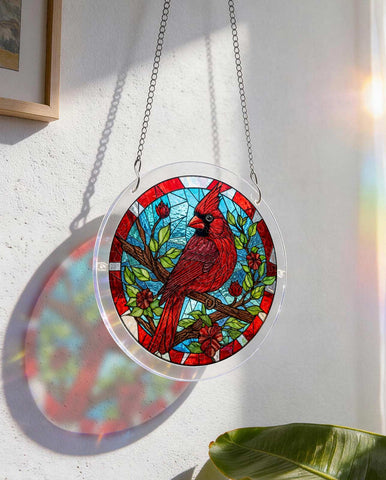 Acrylic Suncatcher Puzzle- Cardinal Bird