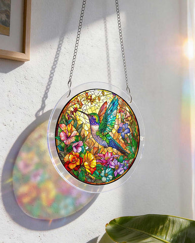 Acrylic Suncatcher Puzzle- Botanical Nectar Oasis