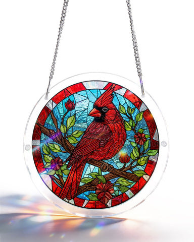 Acrylic Suncatcher Puzzle- Cardinal Bird