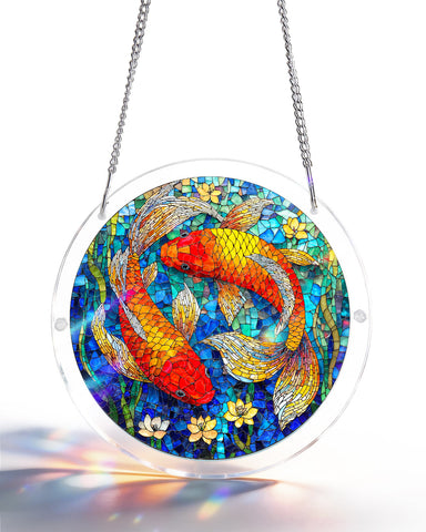 Acrylic Suncatcher Puzzle - Koi Fish