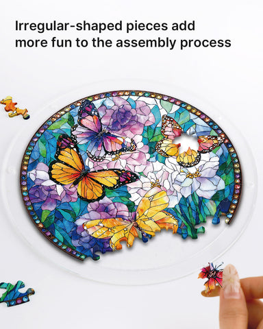 Acrylic Suncatcher Puzzle - Colorful Butterfly Floral