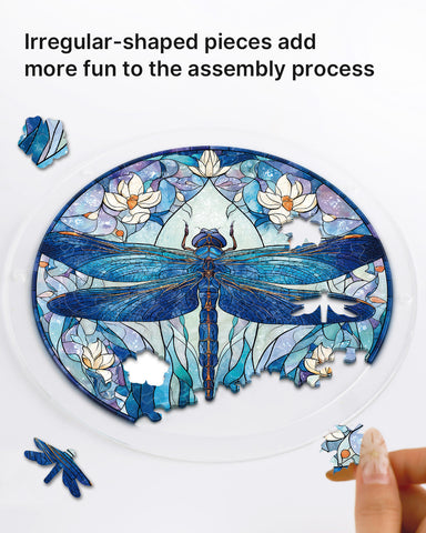 Acrylic Suncatcher Puzzle - Blue Dragonfly Magnolia