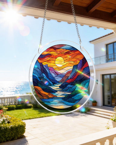 Acrylic Suncatcher Puzzle- Moonlit Riverscape