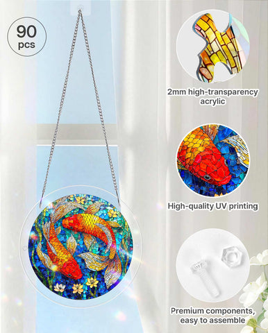 Acrylic Suncatcher Puzzle - Koi Fish