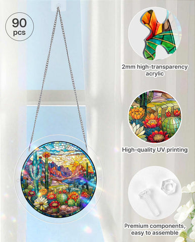 Acrylic Suncatcher Puzzle- Desert Cactus