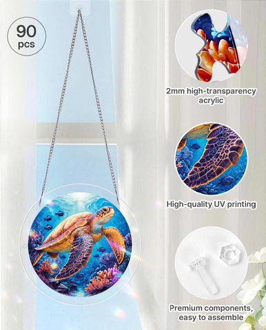 Acrylic Suncatcher Puzzle- Sea Turtle