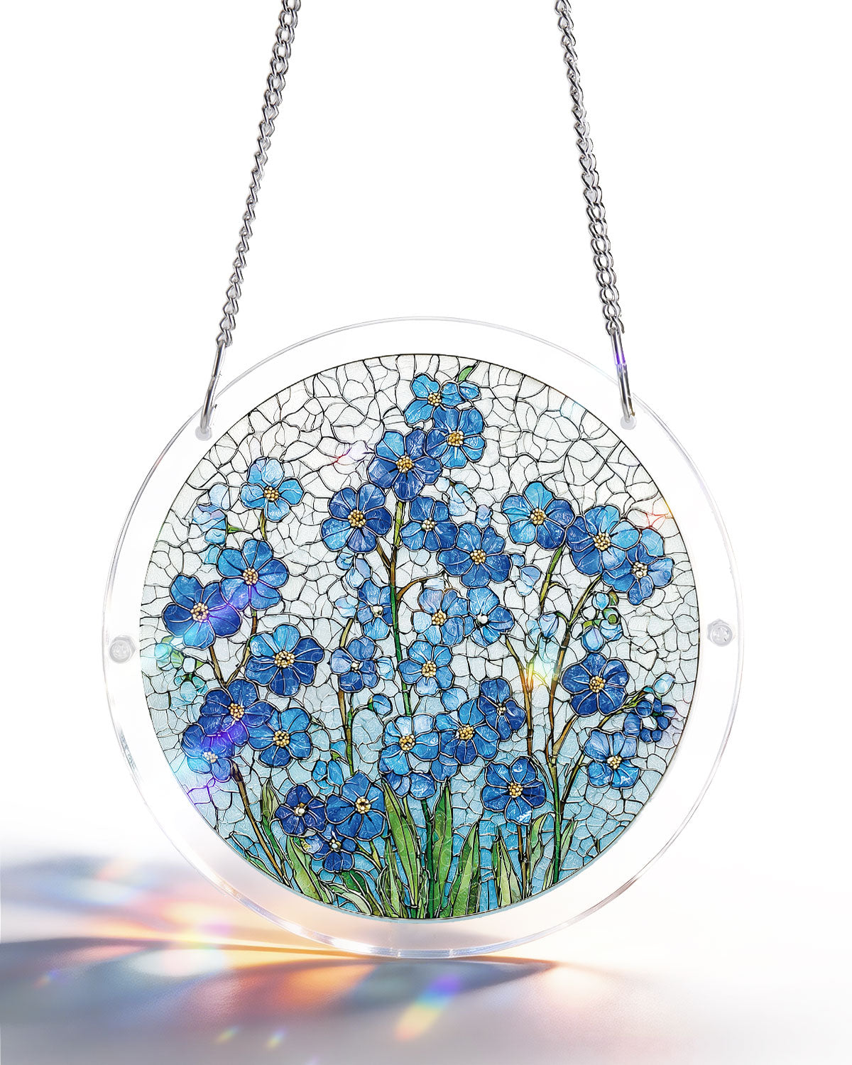 Acrylic Suncatcher Puzzle- Azure Bloom Whisper