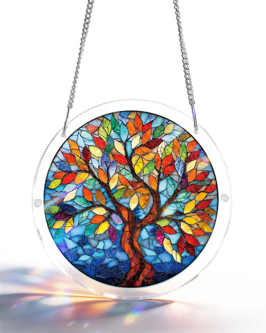Acrylic Suncatcher Puzzle- Tree of Radiant Glass
