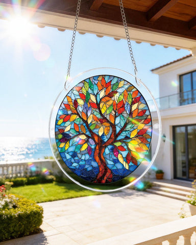 Acrylic Suncatcher Puzzle- Tree of Radiant Glass