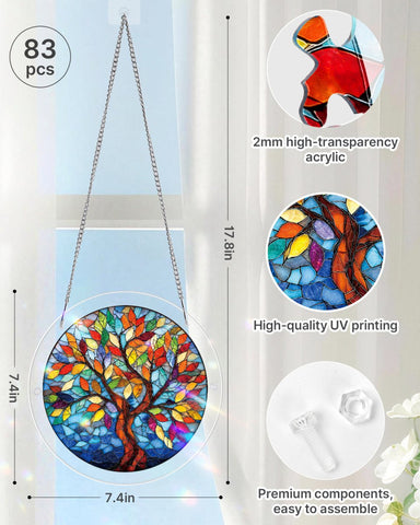 Acrylic Suncatcher Puzzle- Tree of Radiant Glass