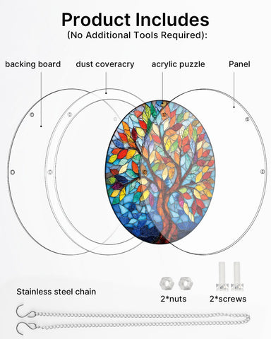 Acrylic Suncatcher Puzzle- Tree of Radiant Glass