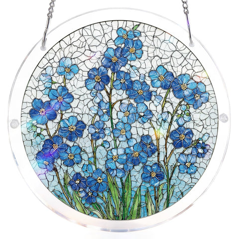 Acrylic Suncatcher Puzzle- Azure Bloom Whisper