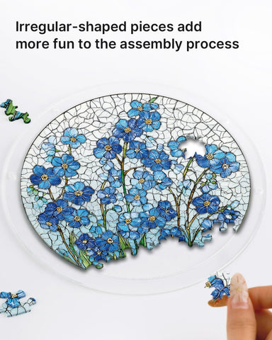 Acrylic Suncatcher Puzzle- Azure Bloom Whisper