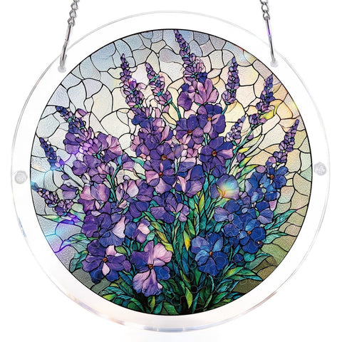Acrylic Suncatcher Puzzle- Violet Garden Grace