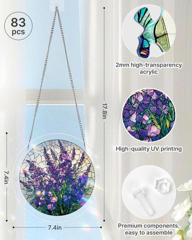 Acrylic Suncatcher Puzzle- Violet Garden Grace