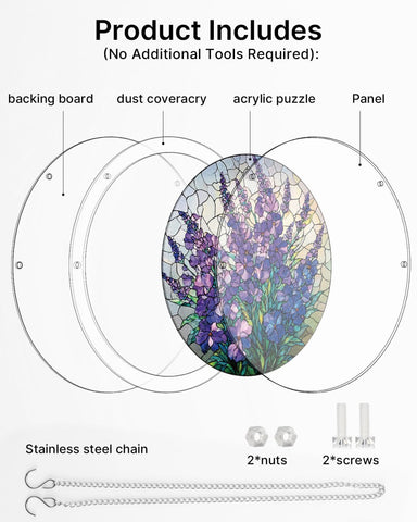 Acrylic Suncatcher Puzzle- Violet Garden Grace