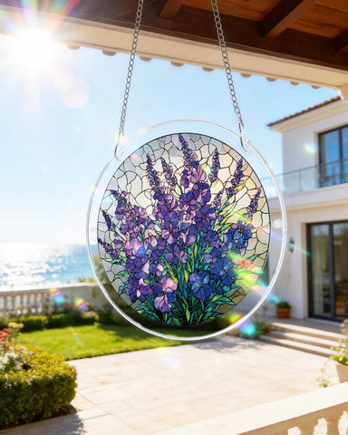 Acrylic Suncatcher Puzzle- Violet Garden Grace
