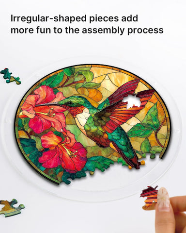 Acrylic Suncatcher Puzzle- Emerald Flame Hummingbird