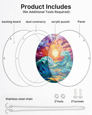 Acrylic Suncatcher Puzzle- Golden Tide