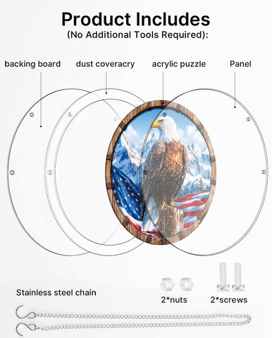 Acrylic Suncatcher Puzzle- American Bald Eagle Flag