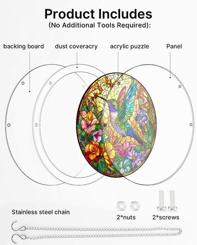 Acrylic Suncatcher Puzzle- Botanical Nectar Oasis