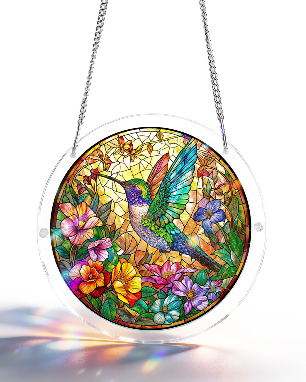 Acrylic Suncatcher Puzzle- Botanical Nectar Oasis
