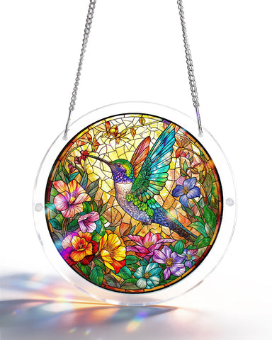 Acrylic Suncatcher Puzzle- Botanical Nectar Oasis