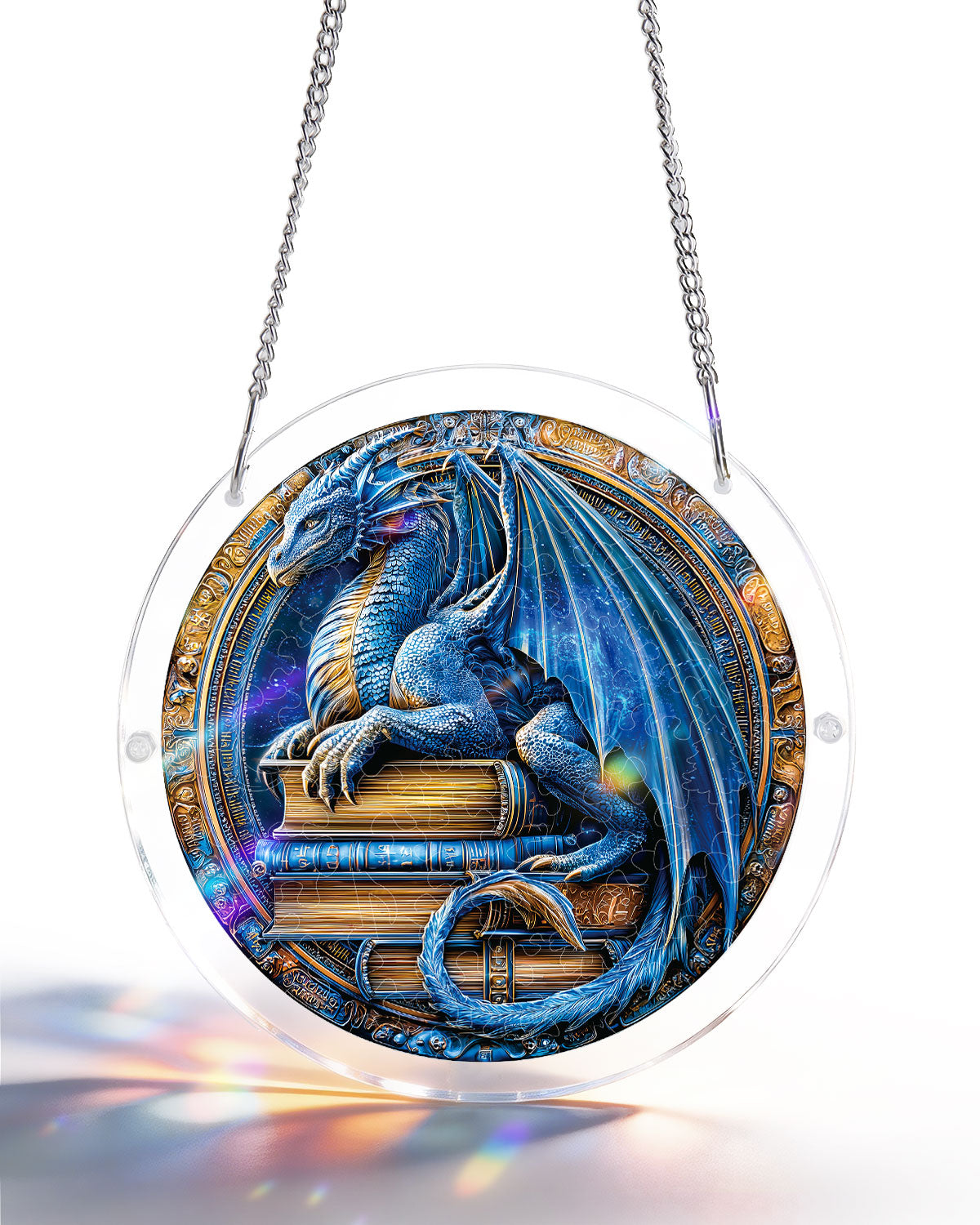 Acrylic Suncatcher Puzzle - Blue Book Dragon